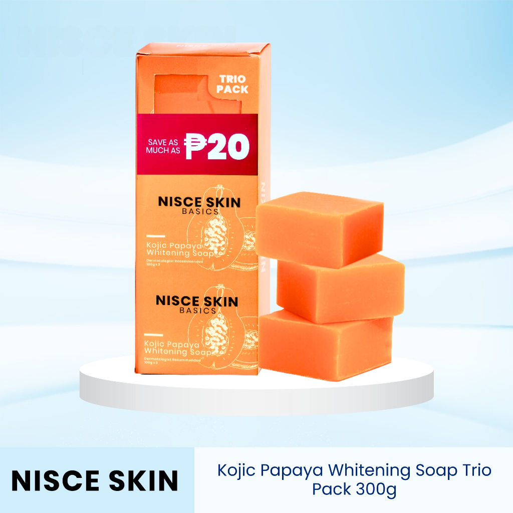 NISCE SKIN Kojic Papaya Whitening Soap Trio Pack 300g Shopee Philippines