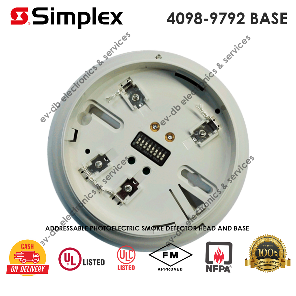 Simplex Addressable Photoelectric Smoke Detector Head Base Included