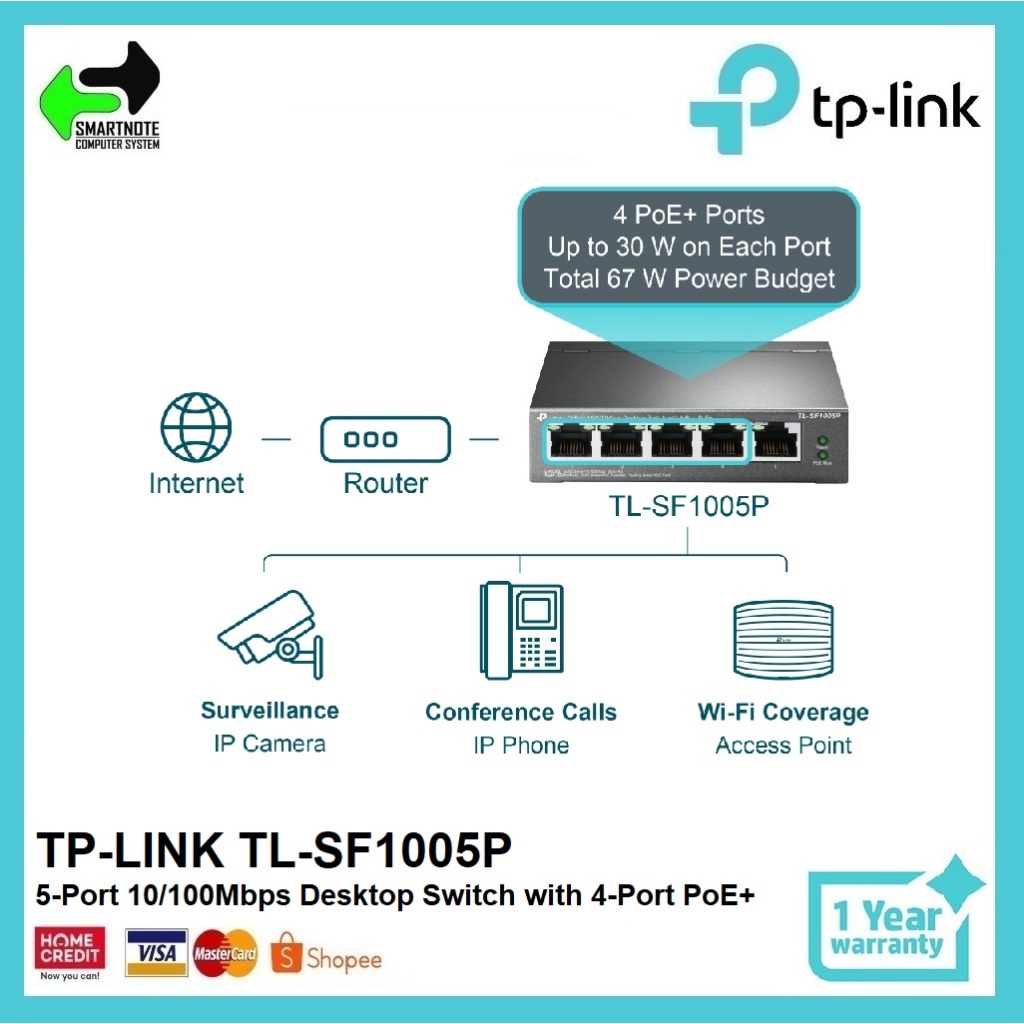 Tp Link Tl Sf P Port Mbps Desktop Switch With Port Poe