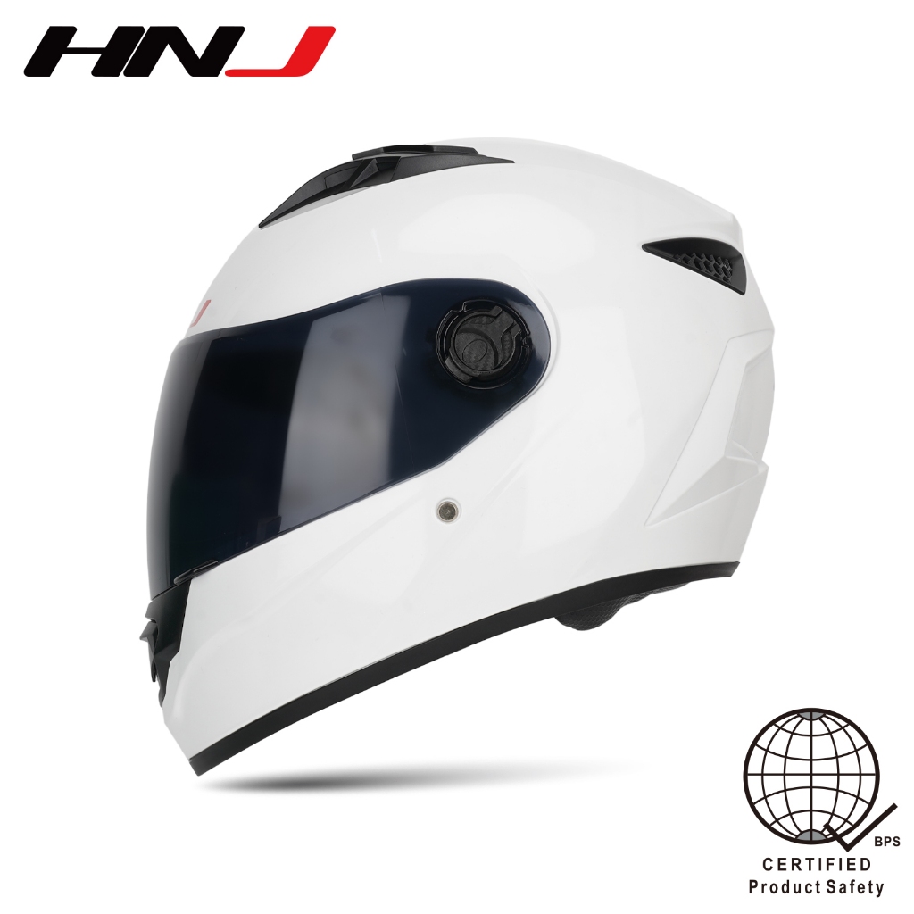 Hnj Men Full Face Motorcycle Helmet Black Single Visor With Women S