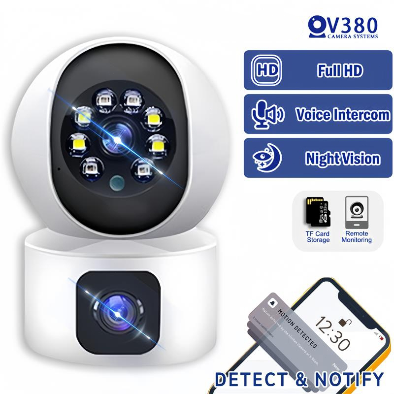 V380 Pro CCTV Camera Wifi Connect To Cellphone Dual Lens Panoramic