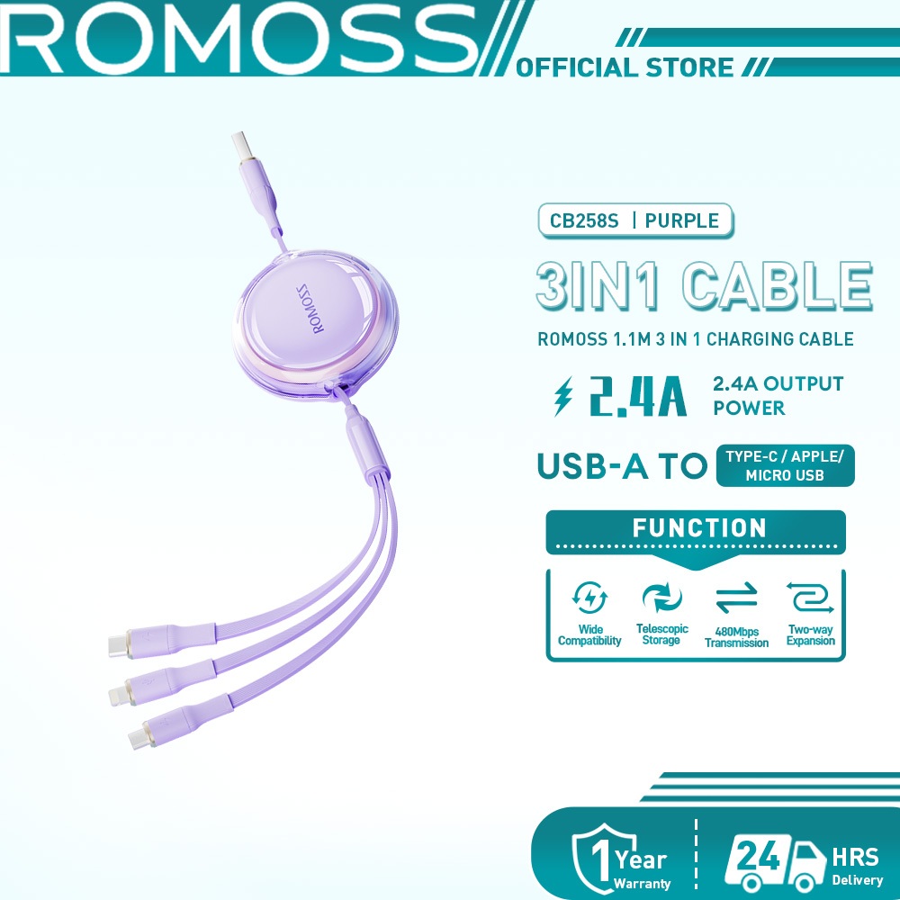 Romoss Cb S W Cable In Data M Retractable Fast Charging