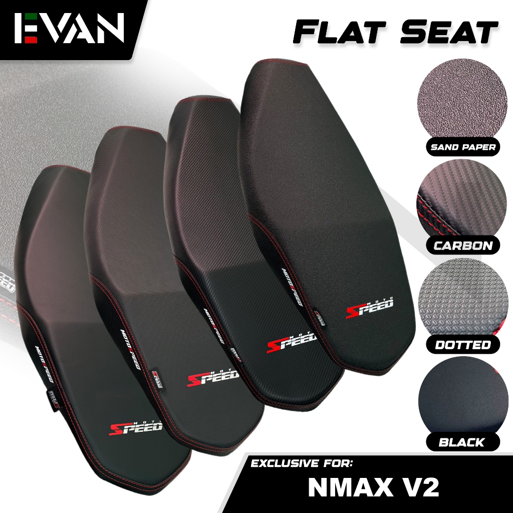 EVAN PH MOTOSPEED Flat Seat Carbon Black SandPaper Dotted For Yamaha