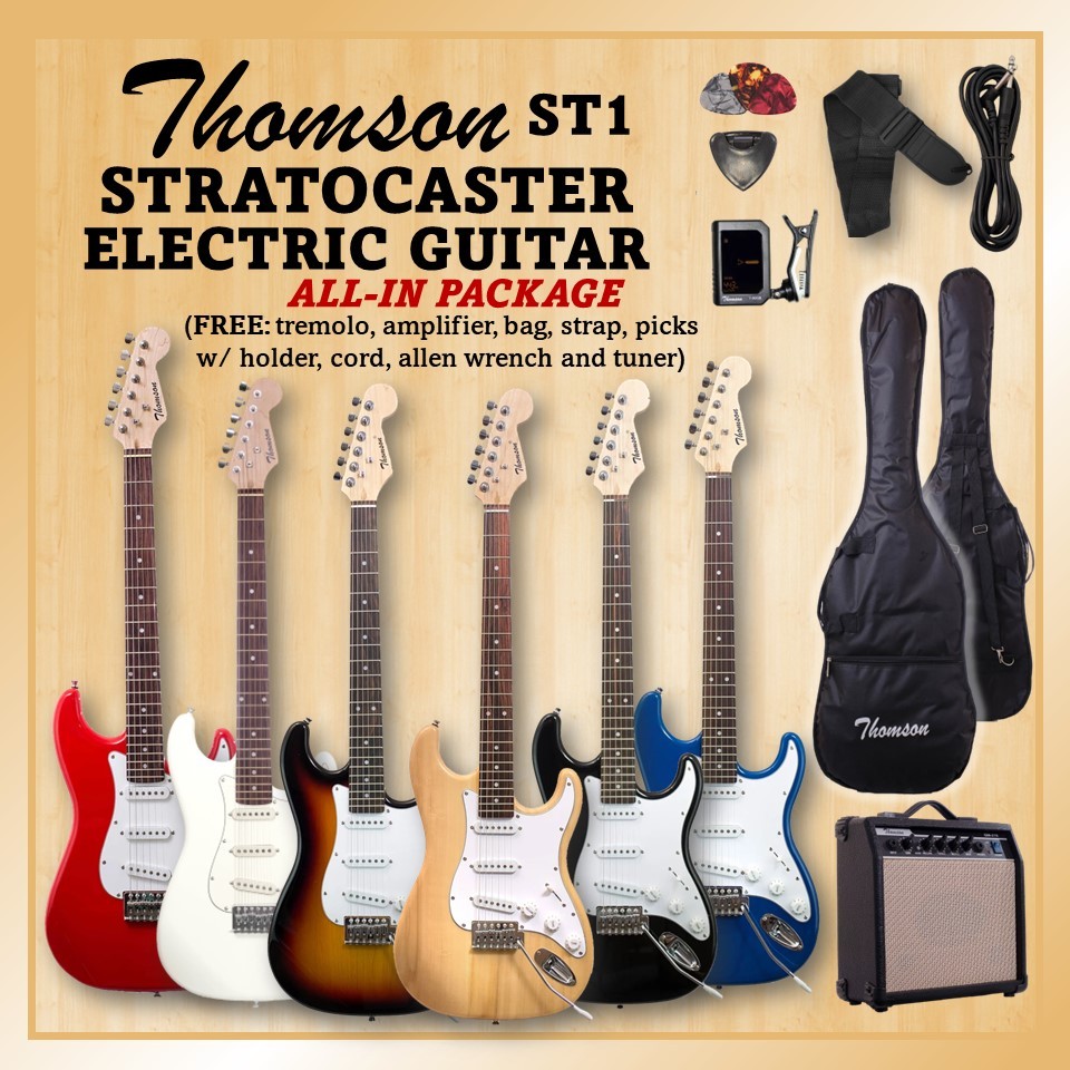 Thomson Stratocaster Electric Guitar ST1 Single Coil Pickups W