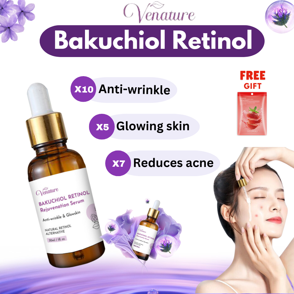 VENATURE Bakuchiol Retinol Serum Anti Aging Moisturize Reduces Acne