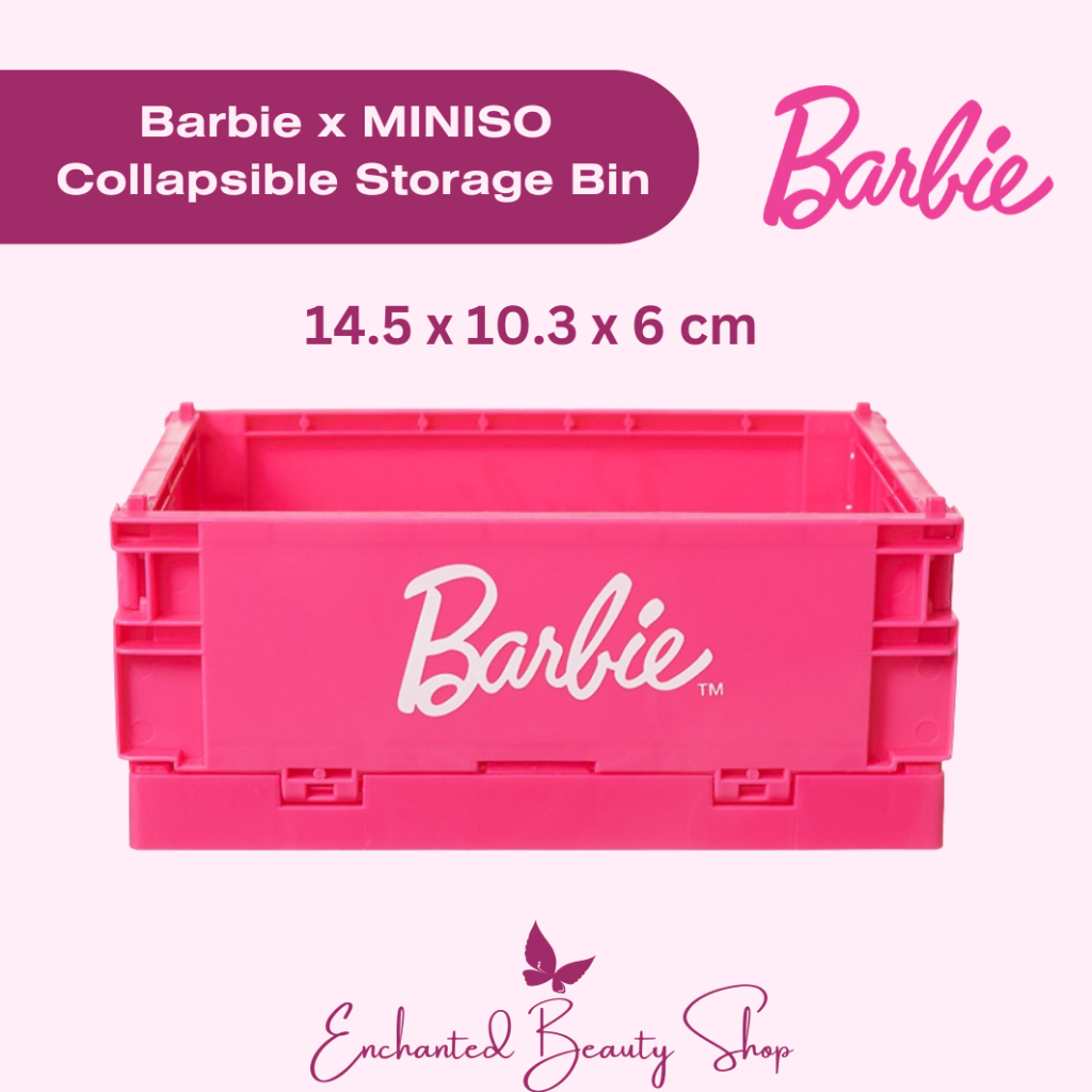 Barbie X Miniso Small Foldable Storage Basket Organizer Storage Box