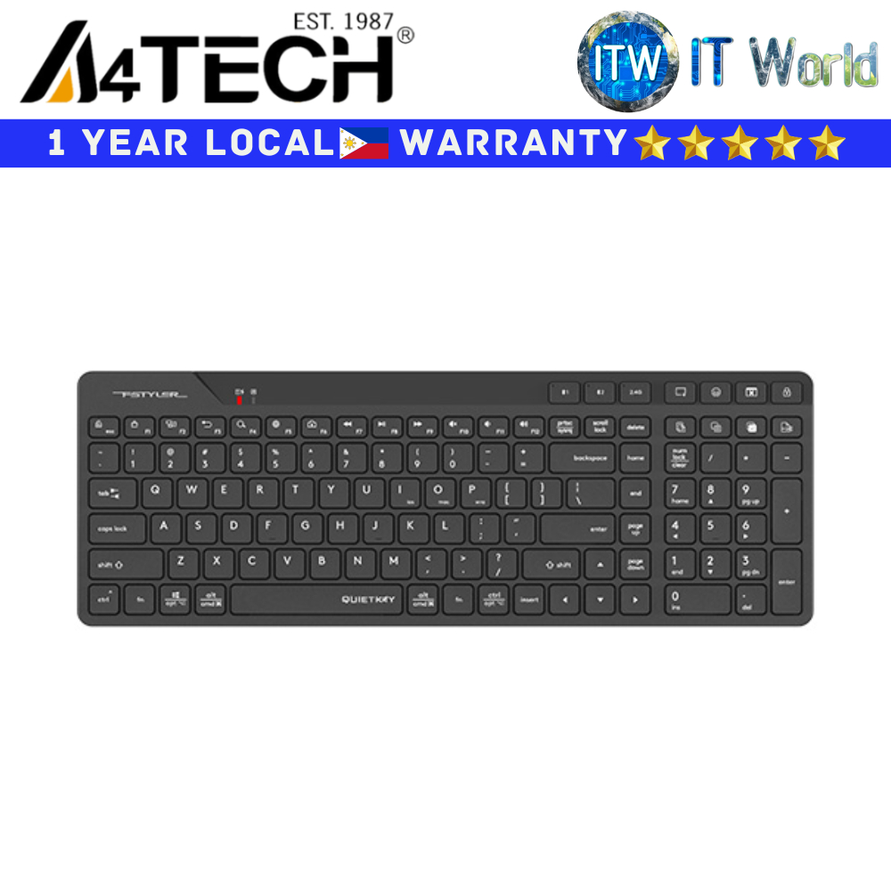 A4Tech Keyboard FBK27C AS Black Fstyler Collection Bluetooth 2 4G