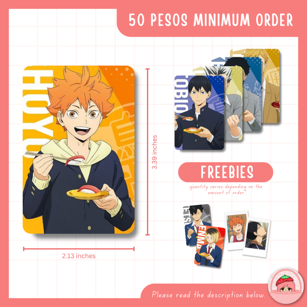 Haikyuu X Sushiro Anime Pc Photocard Unofficial Fanmade Print Lomo