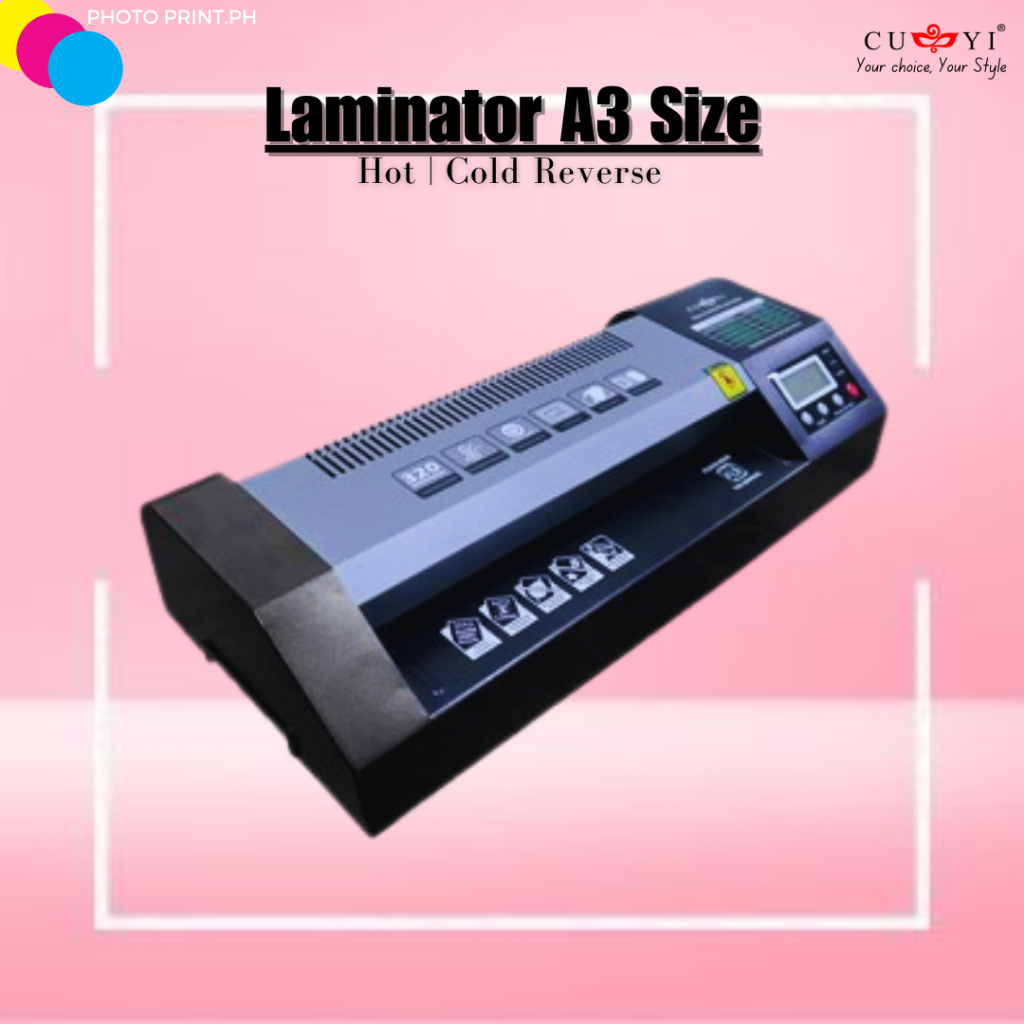 CUYI Laminator HOT COLD REVERSE Function 220V A3 Size Heavy Duty