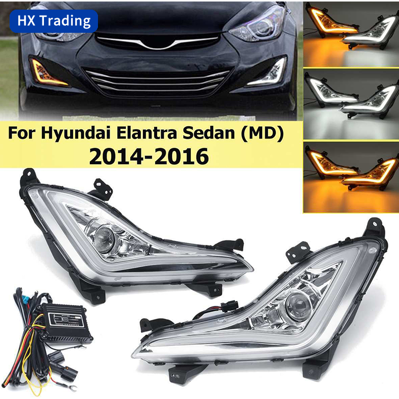 Hyundai Elantra Fog Light Th Gen Gls Facelift Drl Bumper