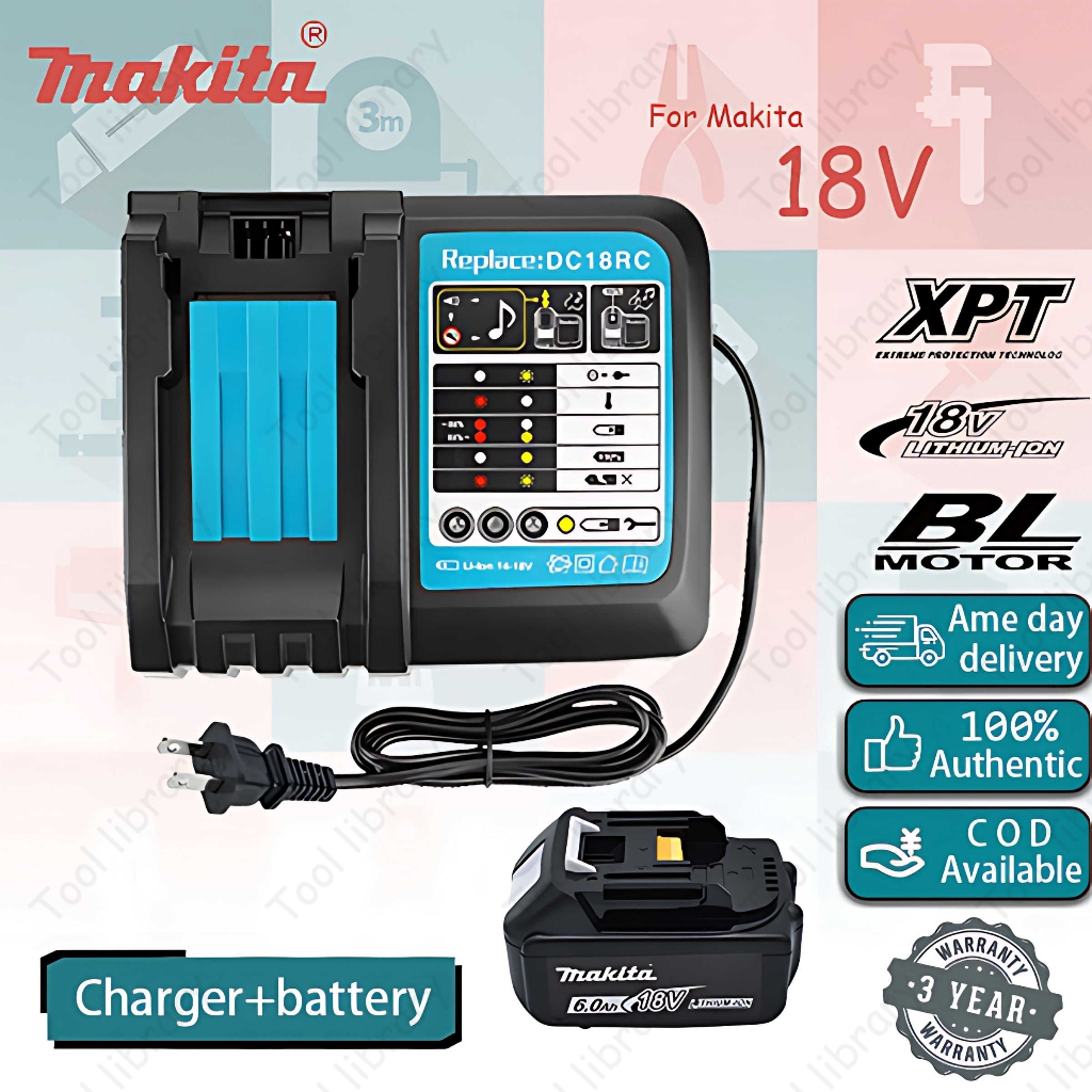 Makita V Ah Rechargeable Power Tool Battery With Led Charger