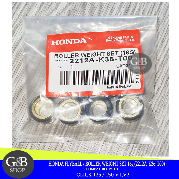 GB HONDA FLYBALL ROLLER WEIGHT SET FOR CLICK 125 150 V1 V2 2212A