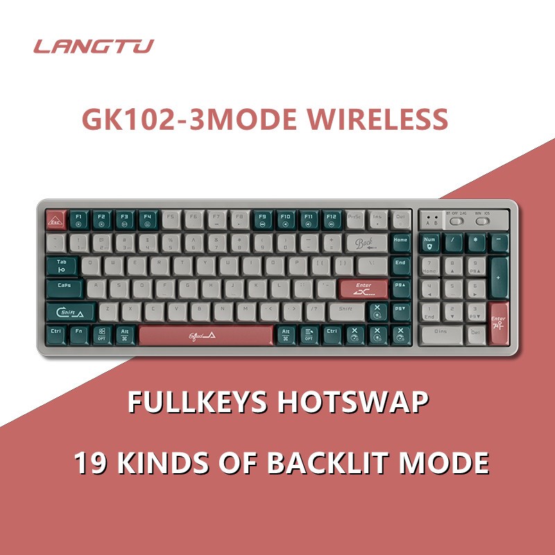 Langtu Gk Mode Wireless Mechanical Keyboard Hotswap Rgb Backlit