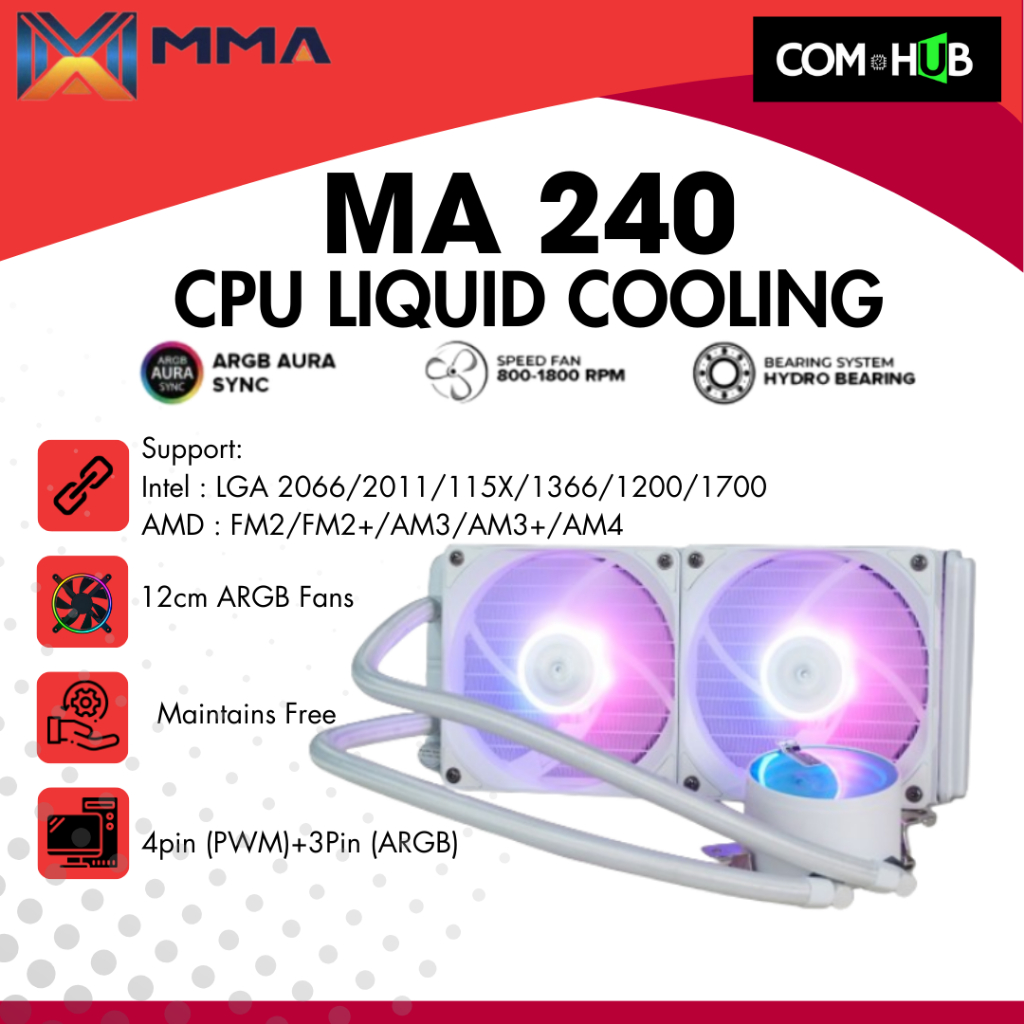 Hub Pc Mma Brand Ma Watercooling Aura Argb Sync Shopee