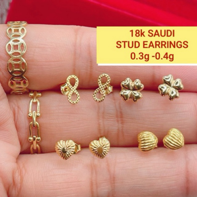 Pawnable K Saudi Gold Stud Earrings Shopee Philippines