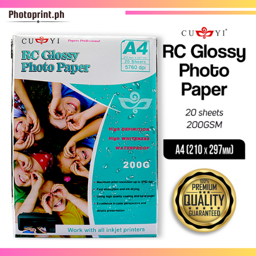 Cuyi Rc Glossy Photo Paper Gsm A Size No Back Print Photo Paper