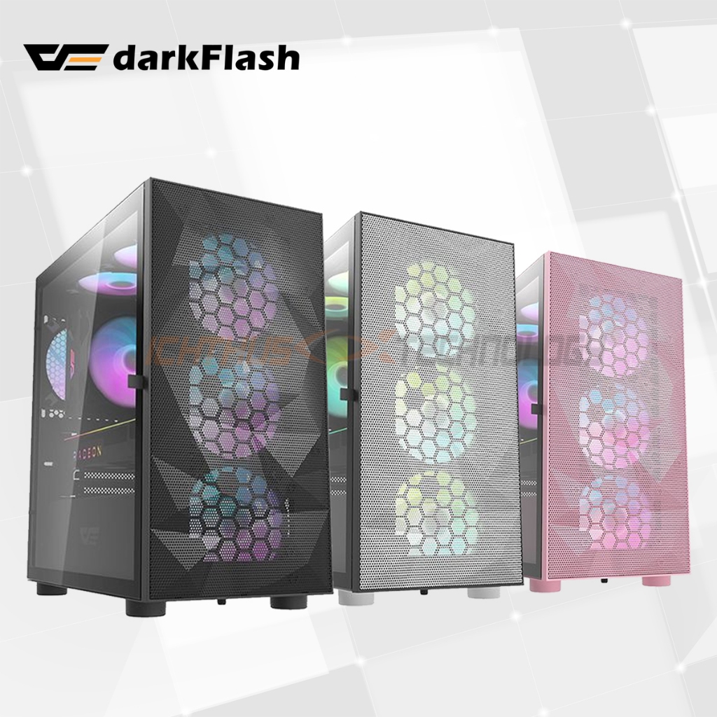 DARKFLASH DLM21 MATX DESKTOP MESH DOOR TYPE TEMPERED GLASS CASE CHASIS