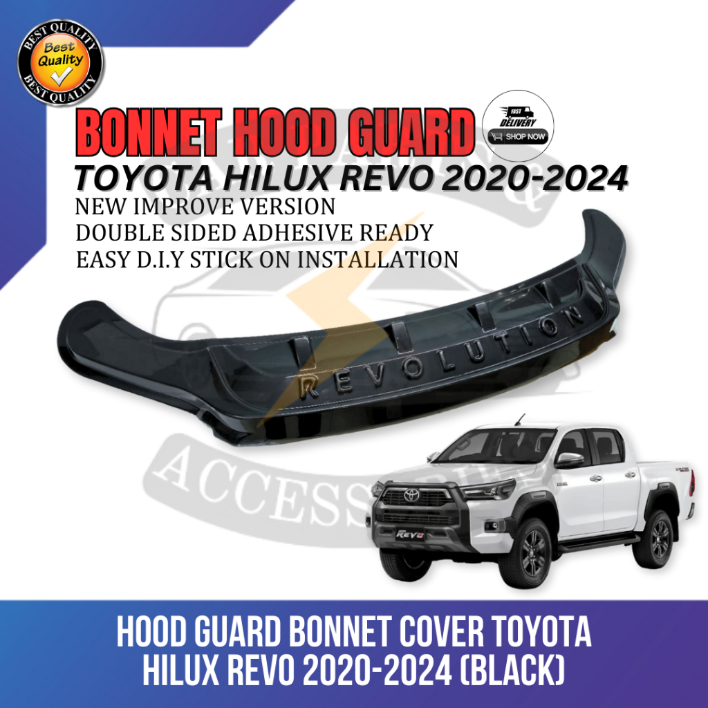 Cpa Hood Guard Bonnet Cover Toyota Hilux Revo Black