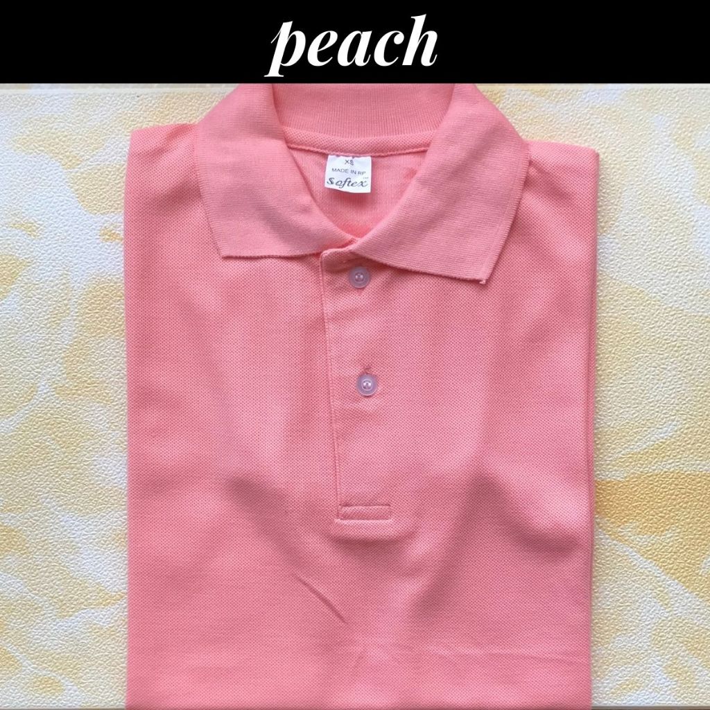 Softex Unisex Plain Polo Shirt Honeycomb Collared Shirt Pink Peach