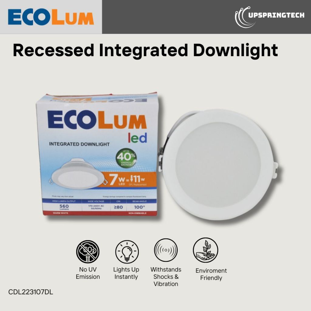 EcoLum Original Integrated Downlight 7 Watts Daylight CDL223107DL