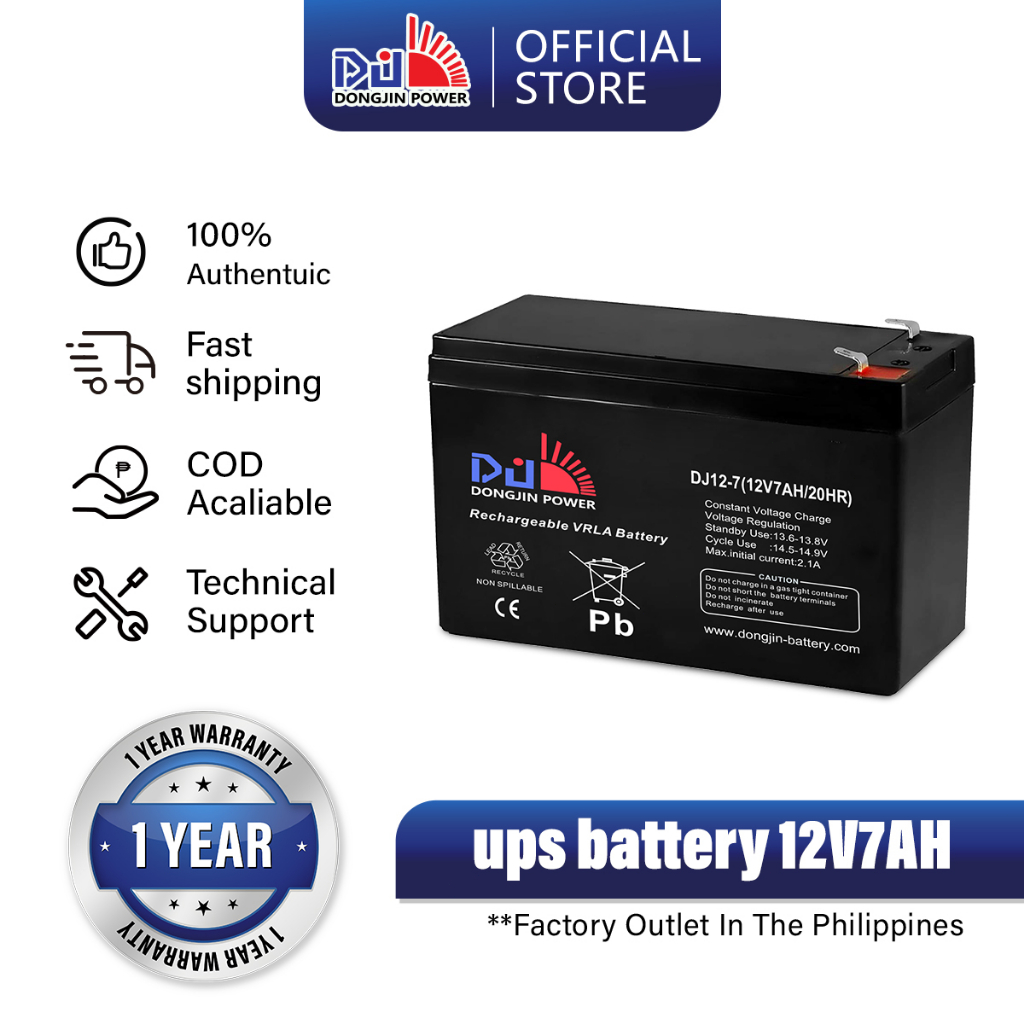 COD DongJin Power 12V7AH UPS Battery Rechargeable VRLA Battery Sealed