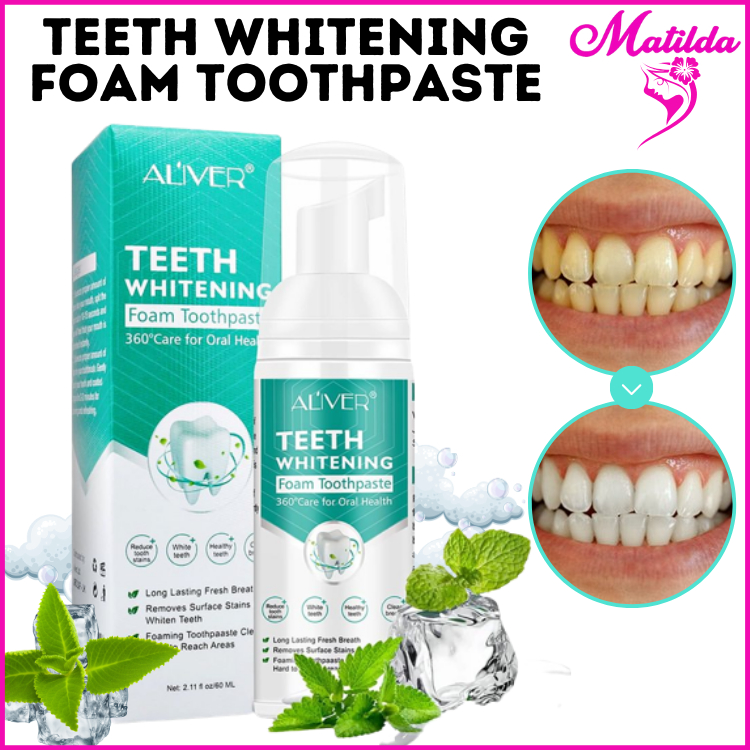 Aliver Teeth Whitening Mousse Remove Plaque Oral Odor Cleansing Tartar