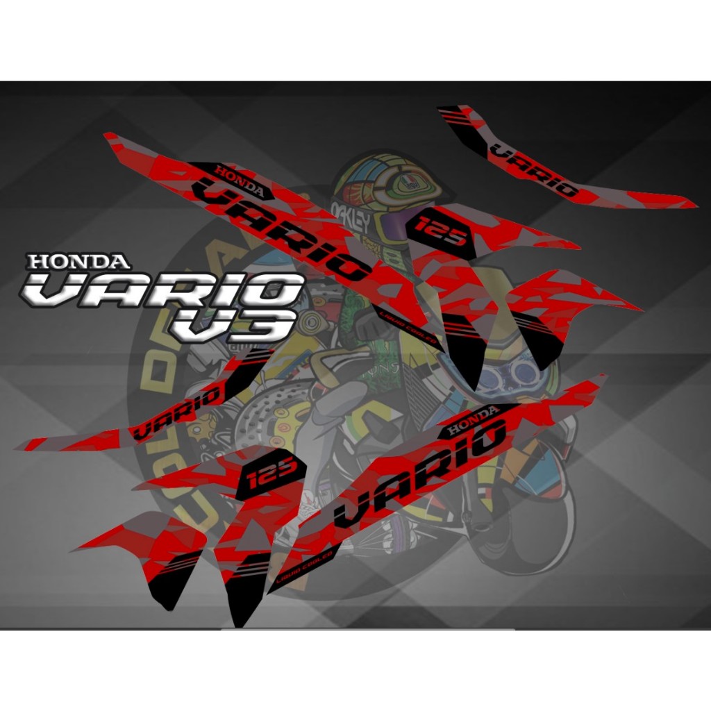 Honda Click V Strip Decals Camo Bikcol Decals Shopee Philippines