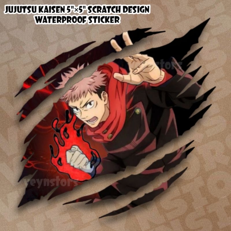 JUJUTSU KAISEN LOGO SCRATCH DESIGN WATERPROOF STICKER Shopee