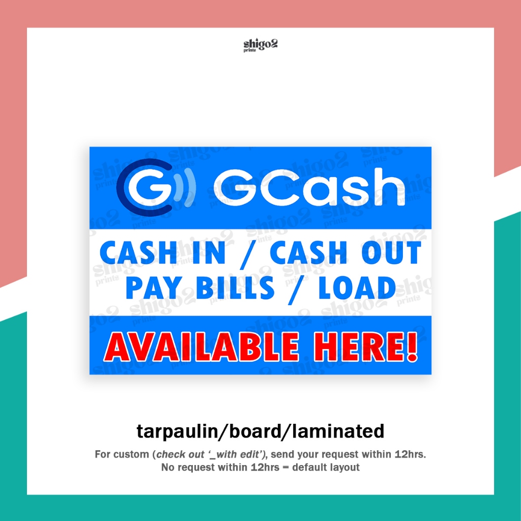 Gcash Maya Cash In Cash Out Signage Shopee Philippines