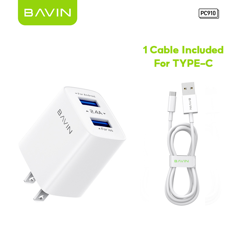 BAVIN PC910 PC895 2 4A Quick Charging USB Port Wall Charger W 1