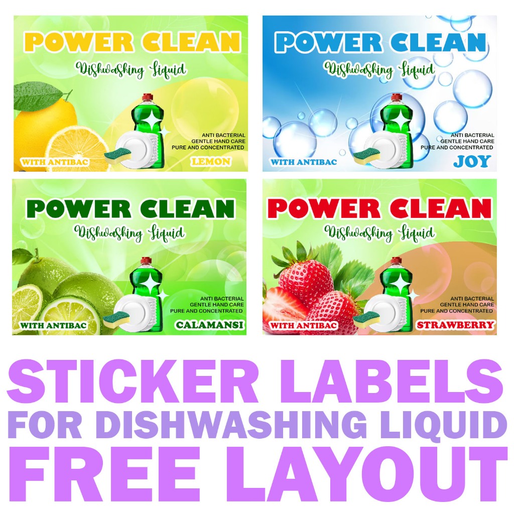 Stickers Label For Dishwashing Liquid 10 Pcs Shopee Philippines