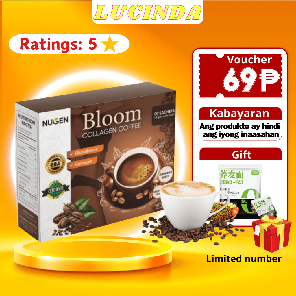 Bloom Collagen Coffee Nugen Original Pure Collagen Drink Glutathione