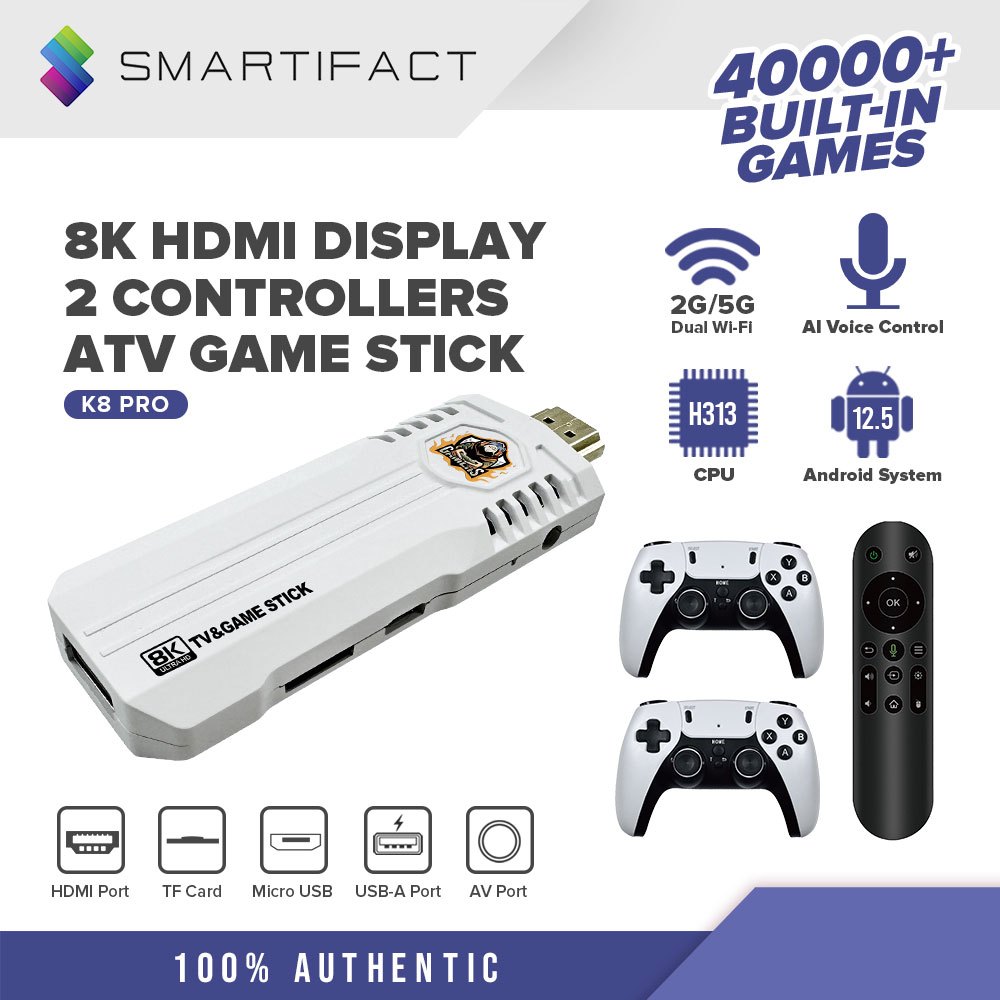 Smartifact K Pro Classic Tv Game Console Set Controllers Stick K