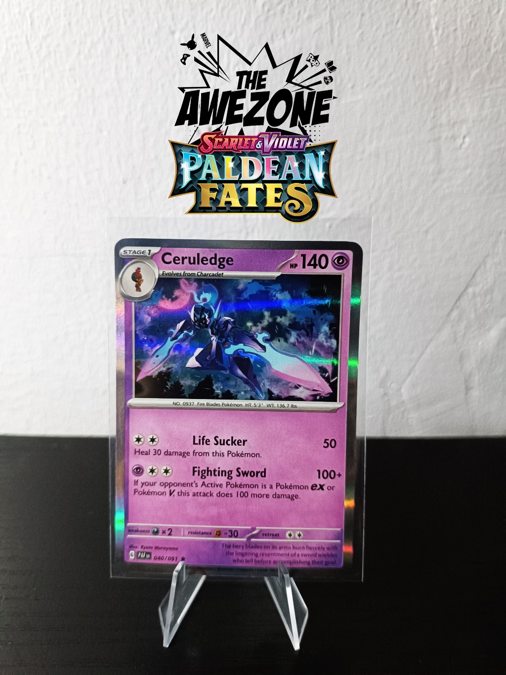 Ceruledge Holo Paldean Fates Pokemon Card Authentic