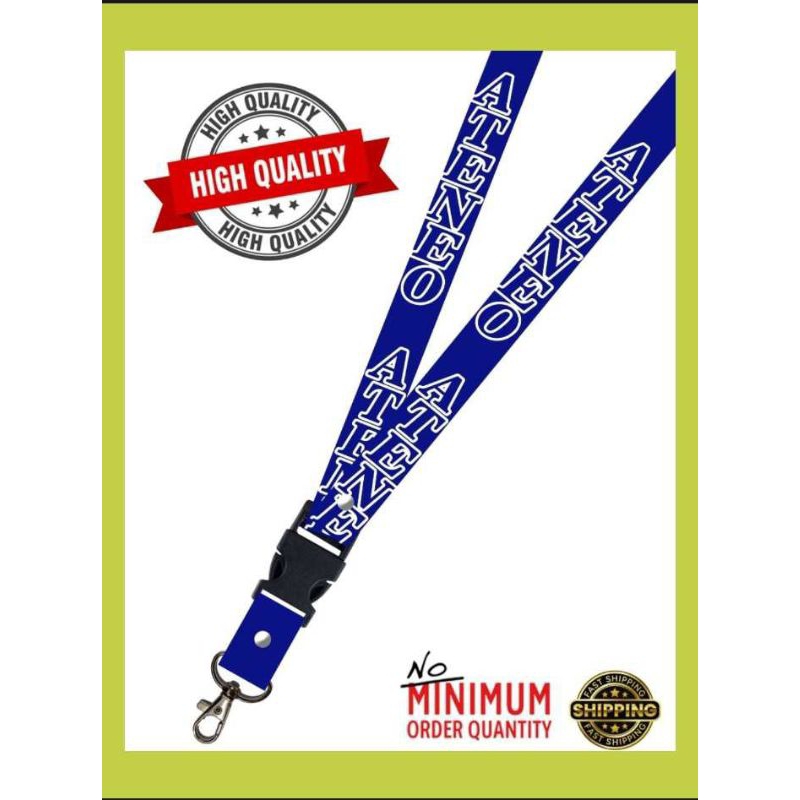 ATENEO Blue Lace Lanyards Minimalist Design Id Holder Id Sling Shopee