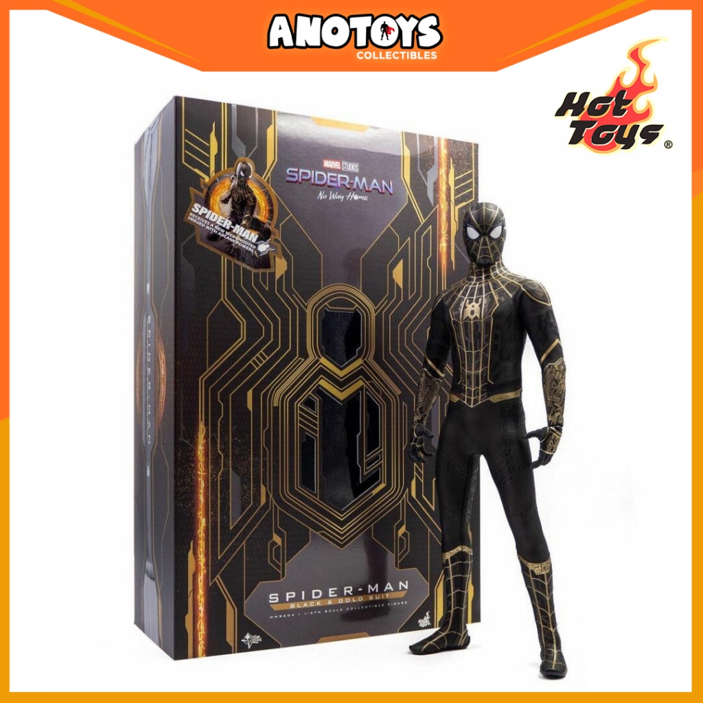 HOT TOYS SPIDER MAN NO WAY HOME BLACK AND GOLD SUIT 1 6 MMS604 Shopee