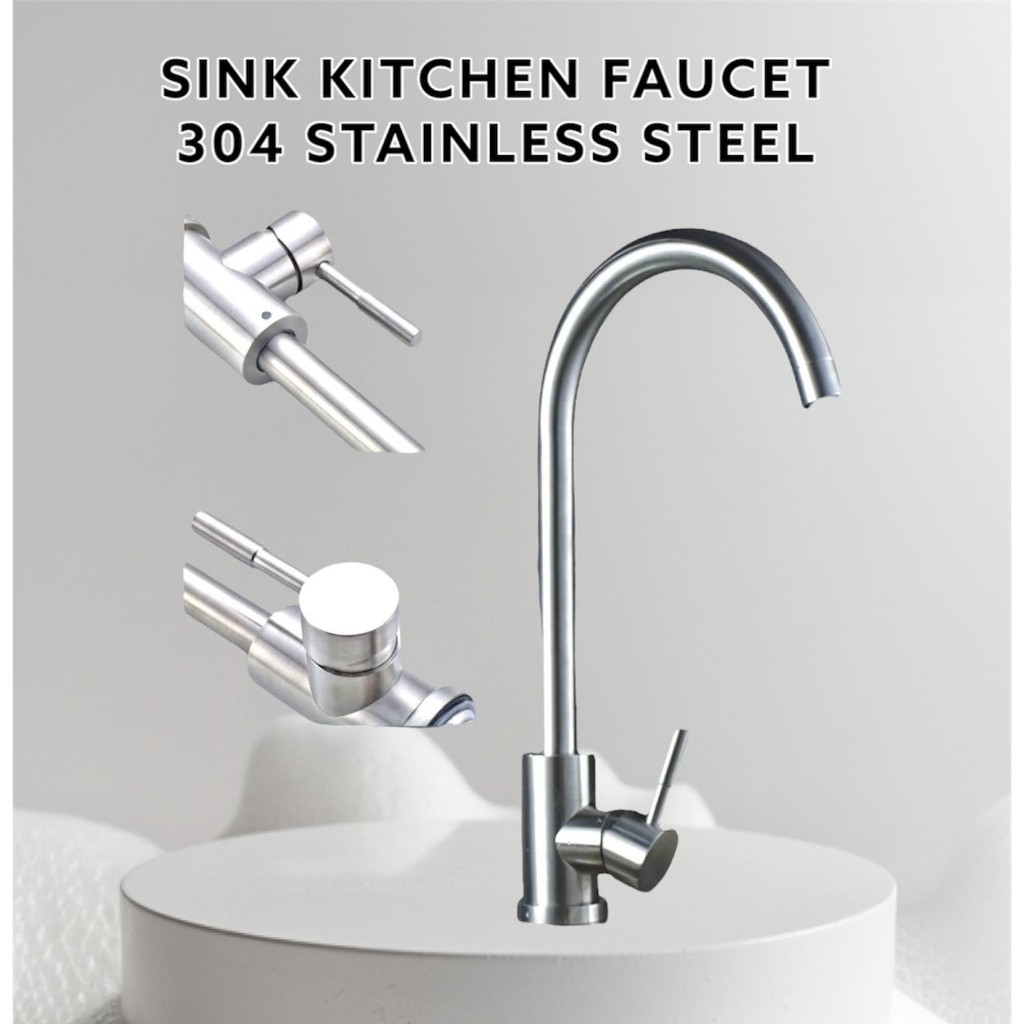 SUS 304 Stainless Steel Kitchen Faucet Wash Basin Universal 360 Degree