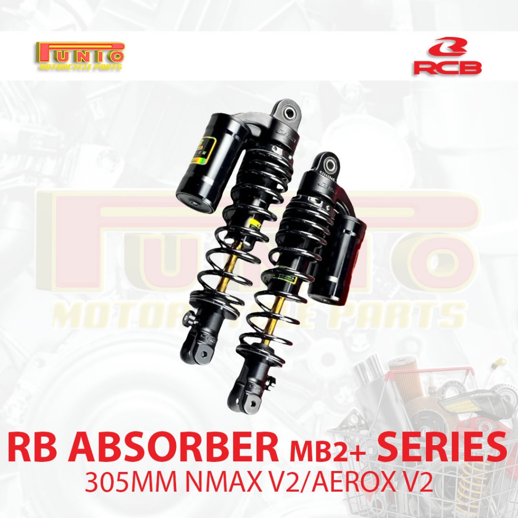 Rcb Dual Absorber Mb Series Premium Black For Yamaha Nmax V V Aerox