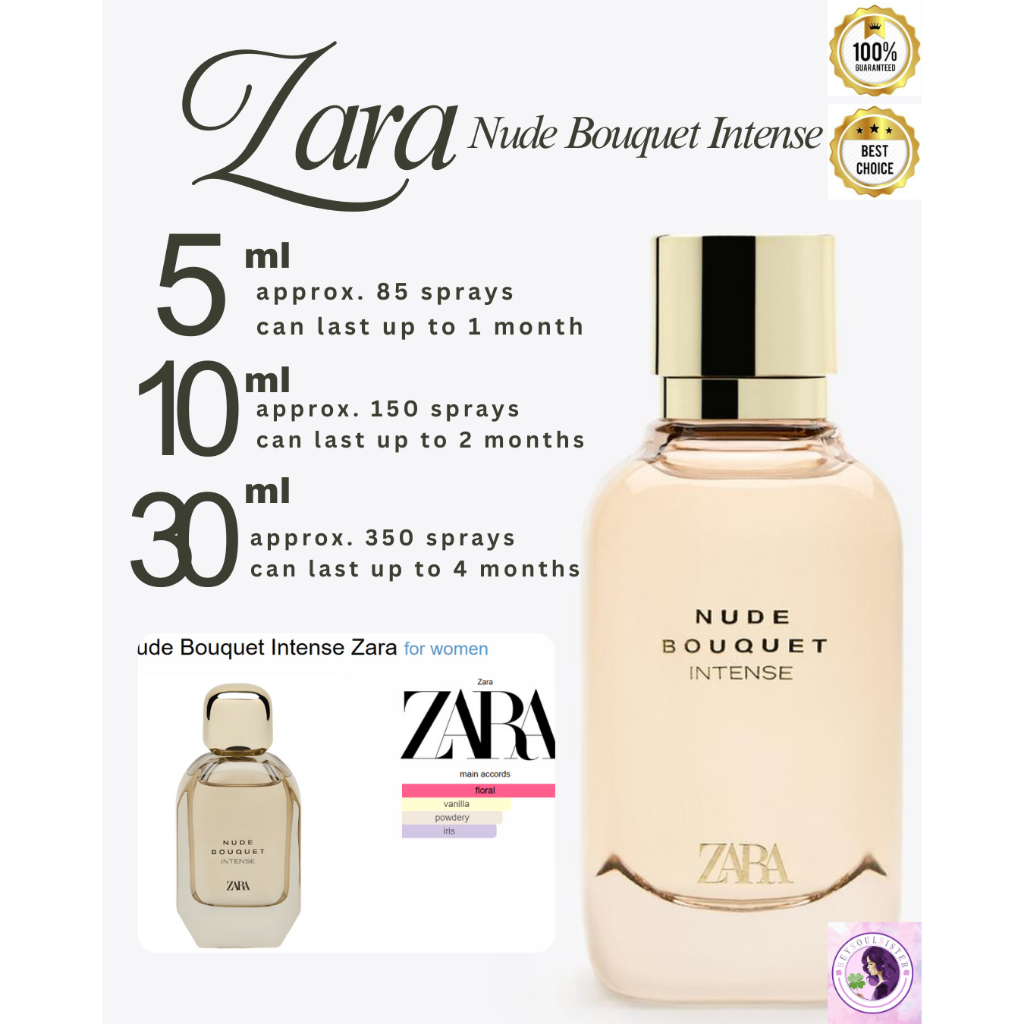 Perfume Decant Zara Nude Bouquet Intense Ml I Ml I Ml Shopee