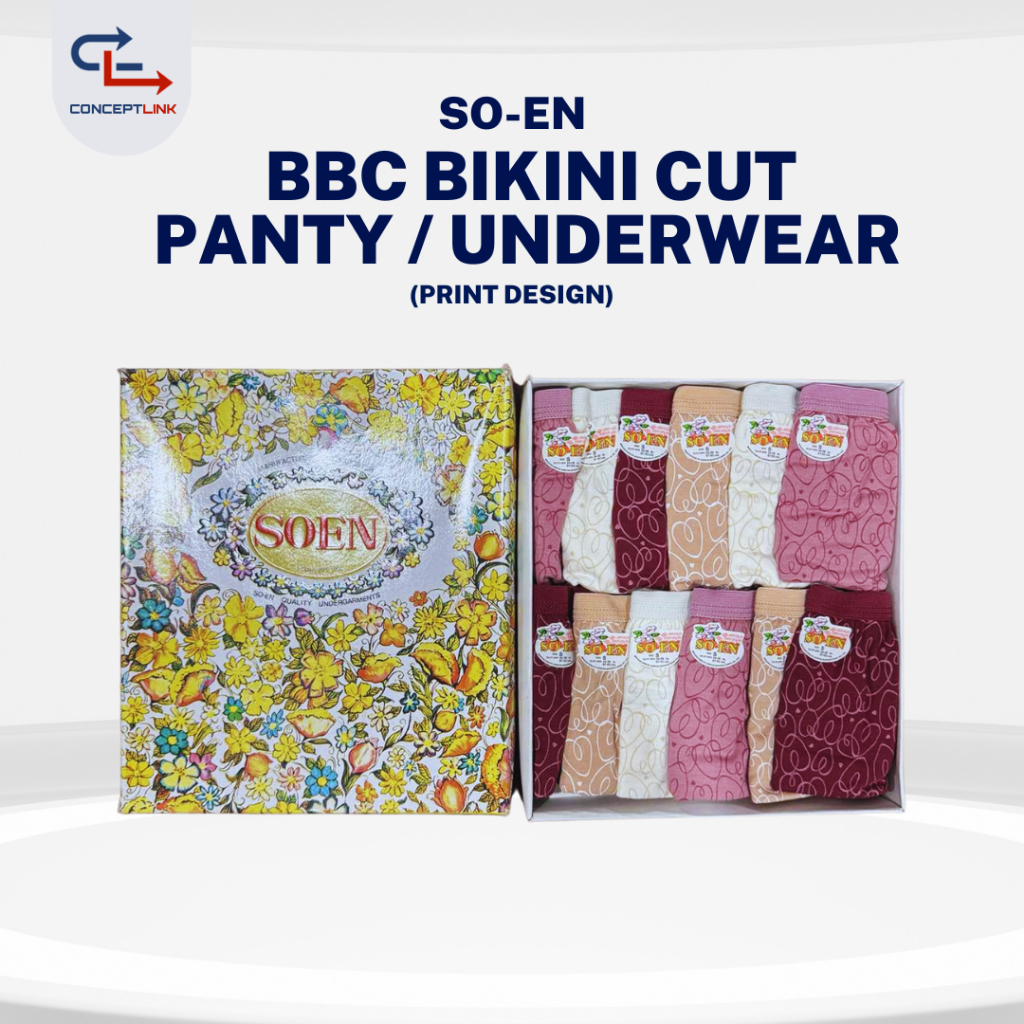 SOEN BBC Print Bikini Underwear Panty For Teens Adults 3 6 12pcs Shopee Philippines