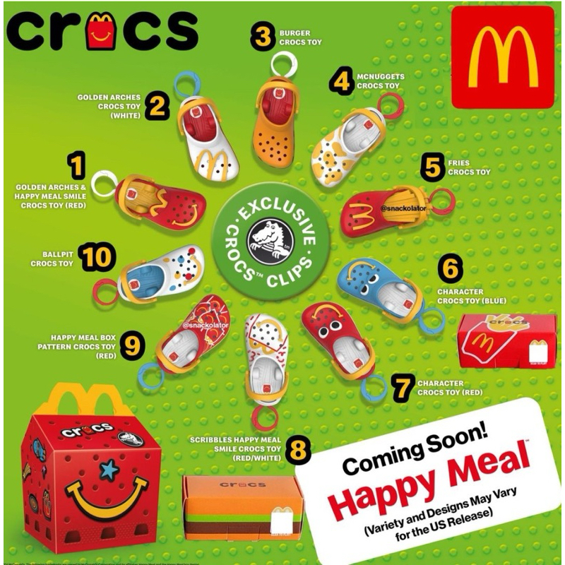 Mcdonalds X Crocs Happy Meal Toy Clips Shopee Philippines