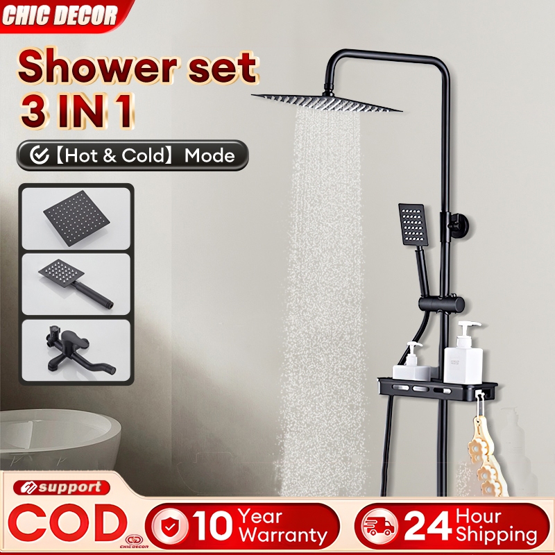 Shower Set Hot Cold In Square Stainless Adjustable Shower Set With Faucet Shower Hose