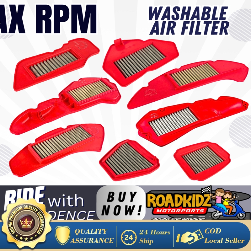 MAX RPM WASHABLE AIR FILTER CLICK MIO NMAX RAIDER FI 150 AEROX