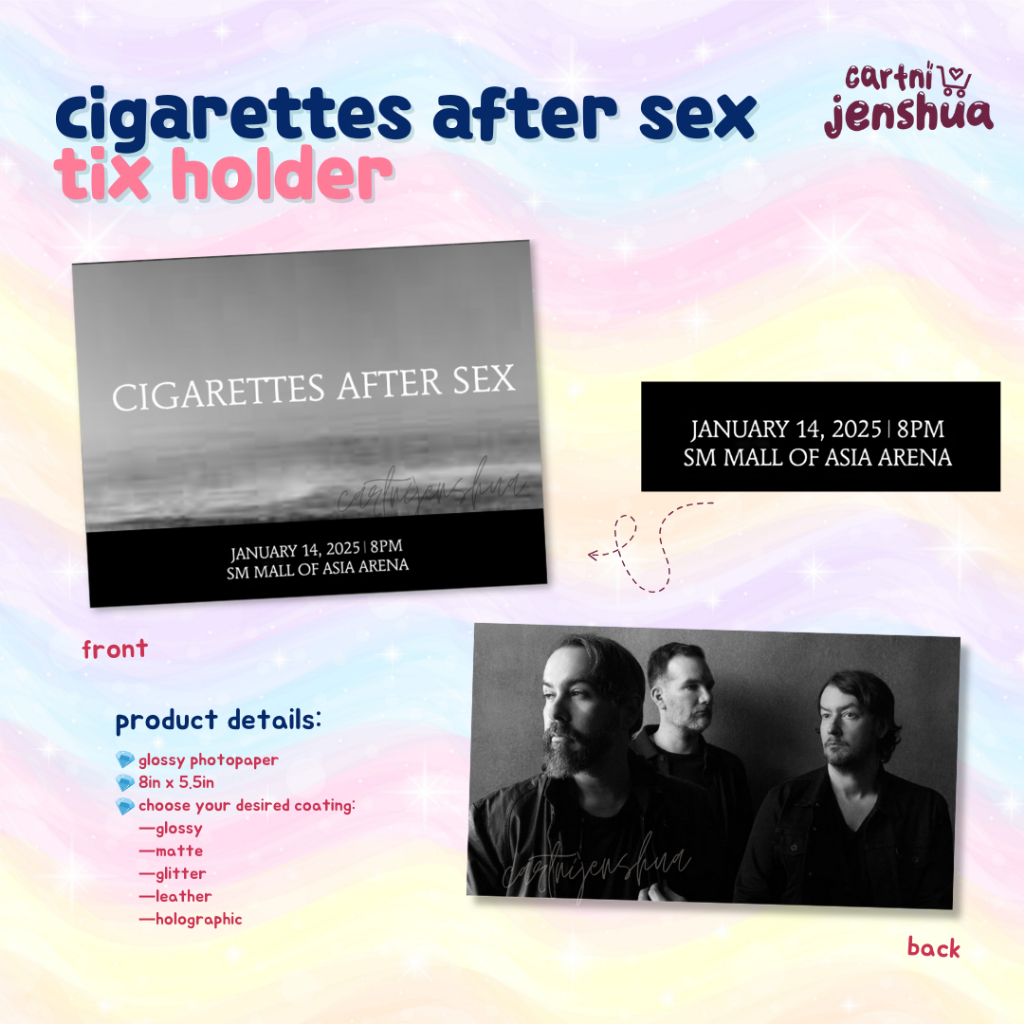 Cigarettes After Sex Tour Ticket Holder Fanmade By Cartnijenshua