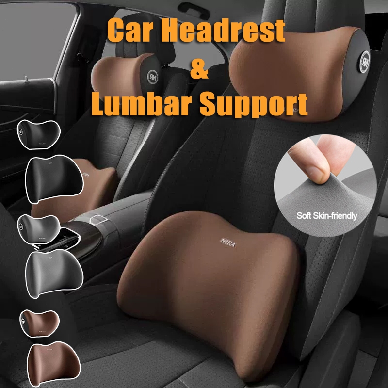 Car Headrest Memory Foam Lumbar Neck Pillow Back Support Car