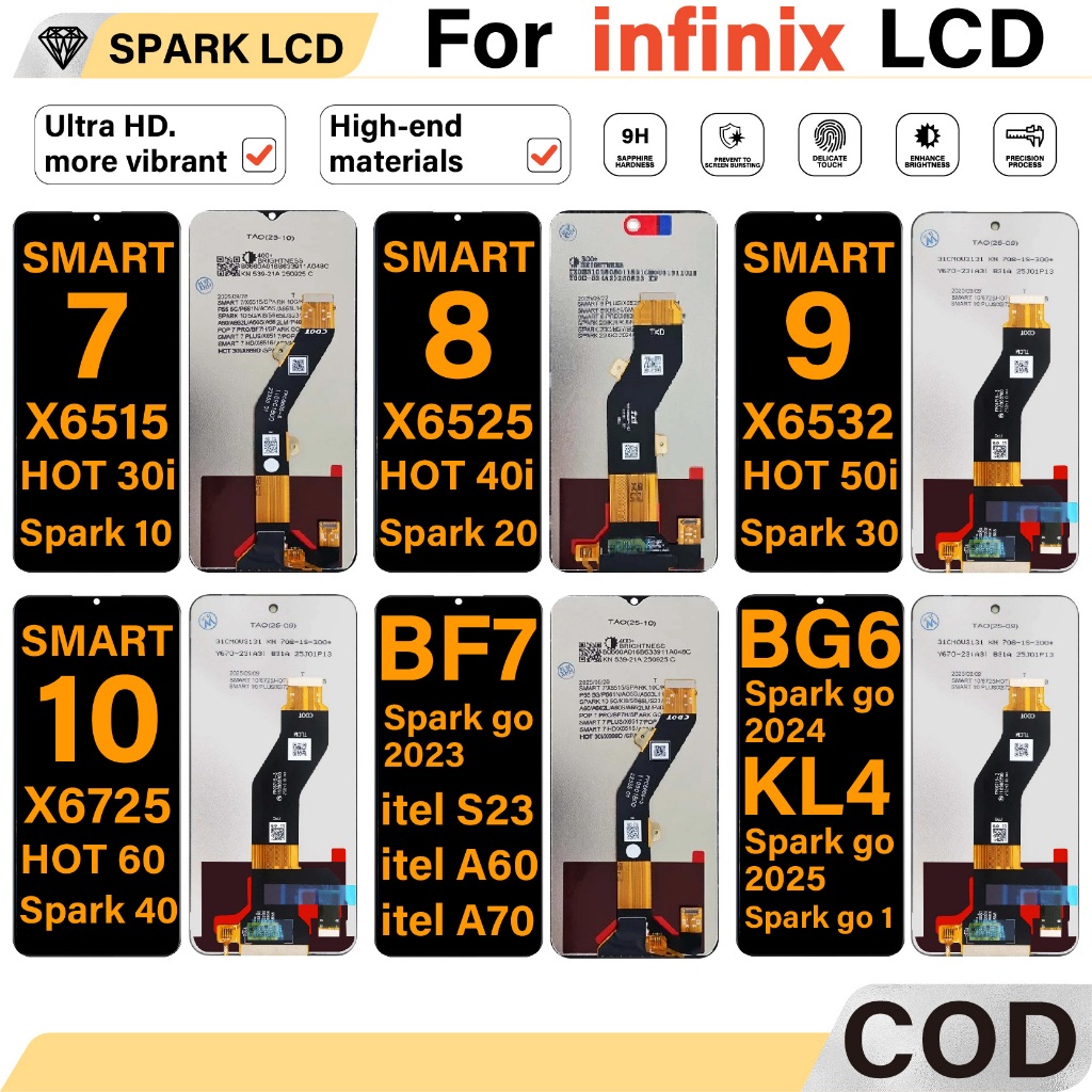 For INFINIX SMART SMART SMART SMART HOT I I LCD Display