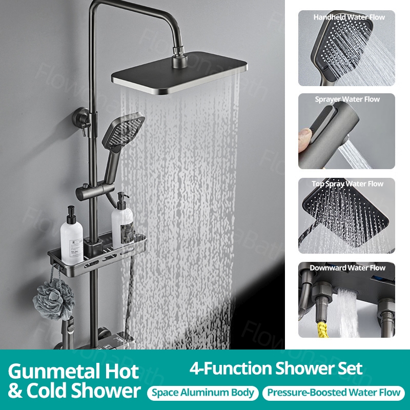 In Shower Set With Faucet Space Aluminum Bathroom Set Hot And