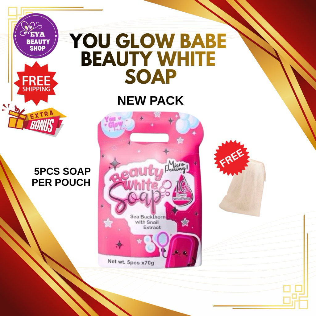 YOU GLOW BABE Beauty White Beauty White SOAP 70grams FREE MESHNET Sea