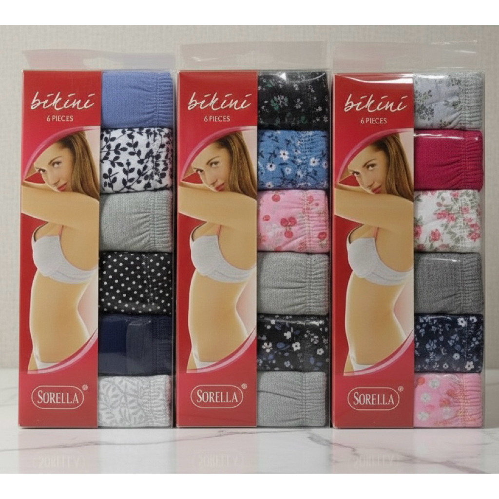 SORELLA 6 In 1 Bikini Panty Pack Fashion Womens Underwear Panty