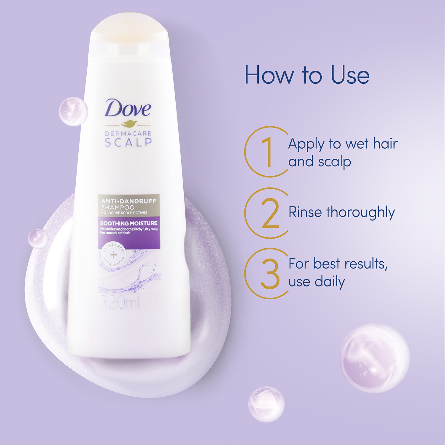 Dove Dermacare Anti Dandruff Scalp Soothing Moisture Shampoo 320ML